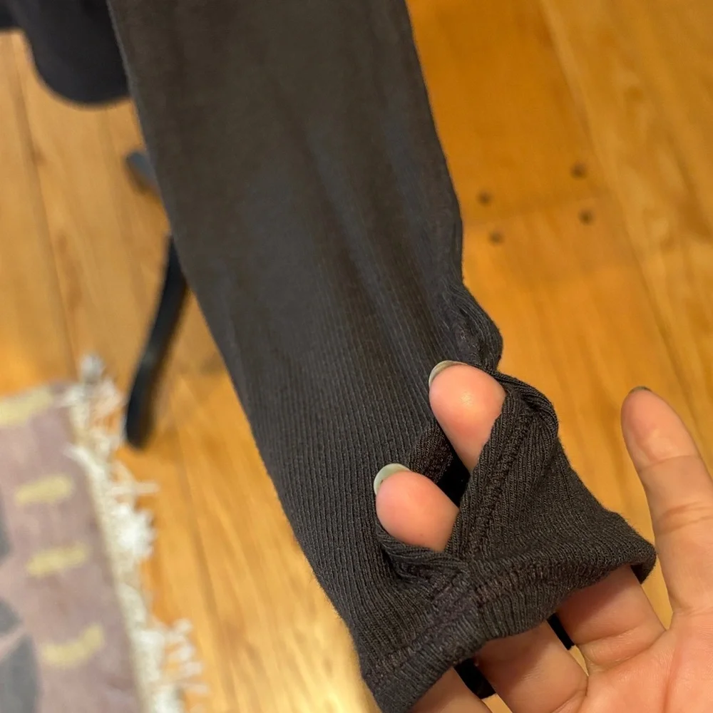 Athleta Dark Brown Long Sleeve Wrap Top - Picture 5 of 7
